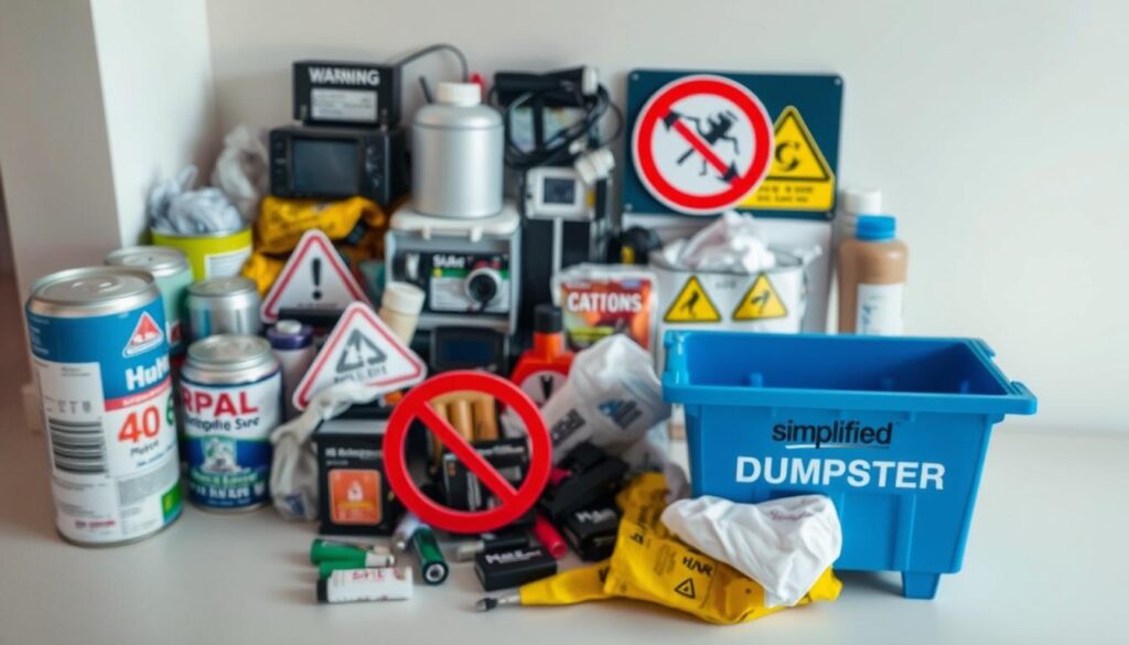 prohibited items for dumpster disposal